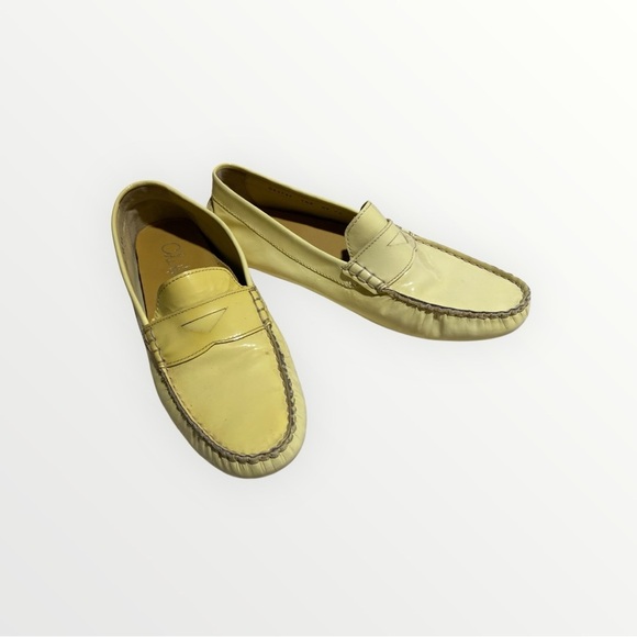 Nike Shoes - Cole Haan Yellow Patent Driving Loafers Nike Air Sole